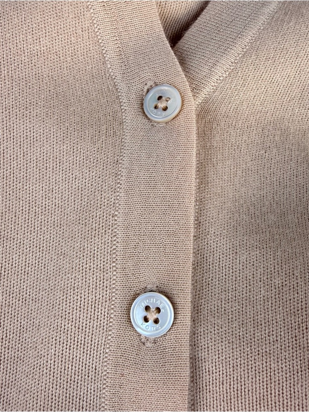 Michael Kors Tan Button-Front Knit Cardigan